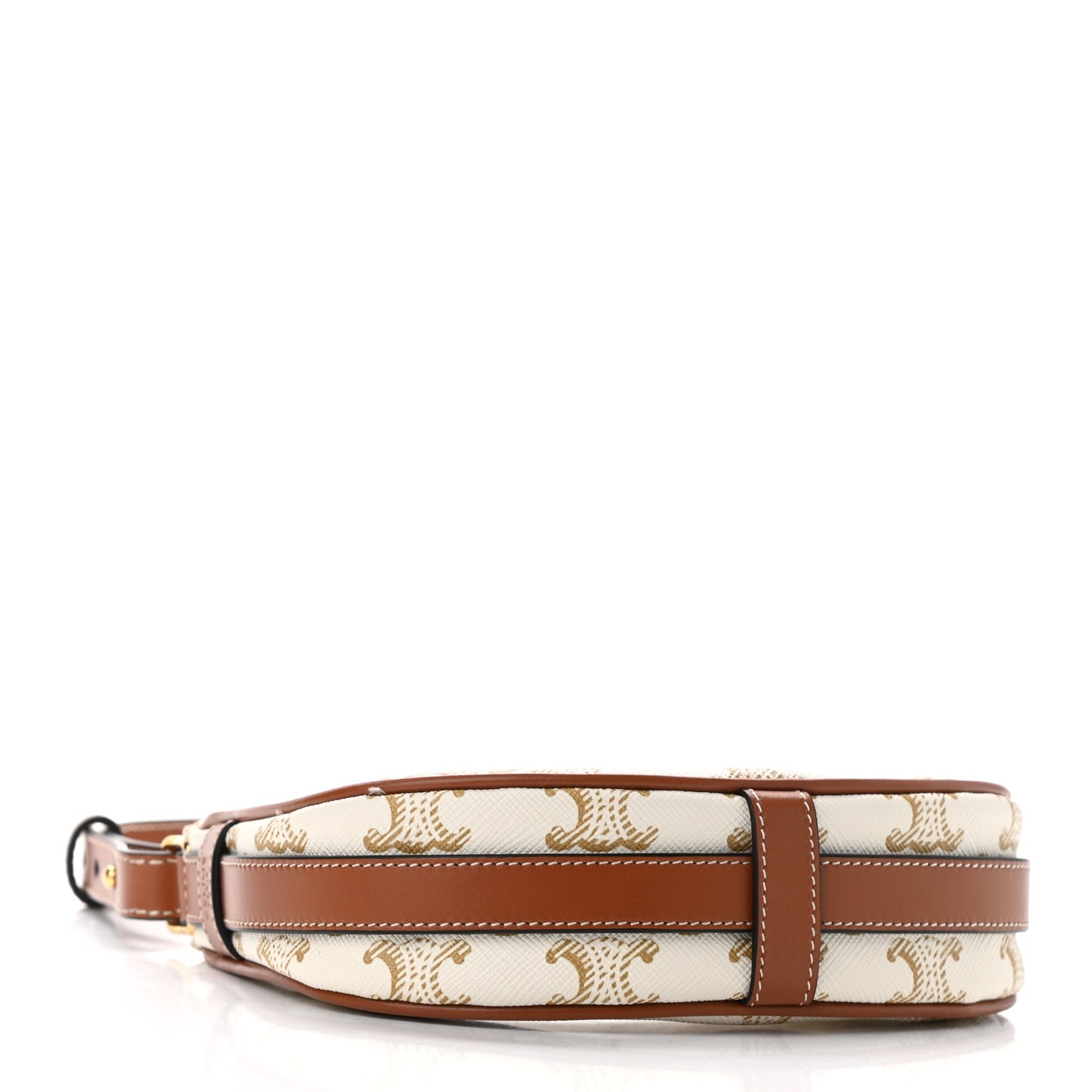 Canvas Calfskin Mini Ava Triomphe Shoulder Bag White
