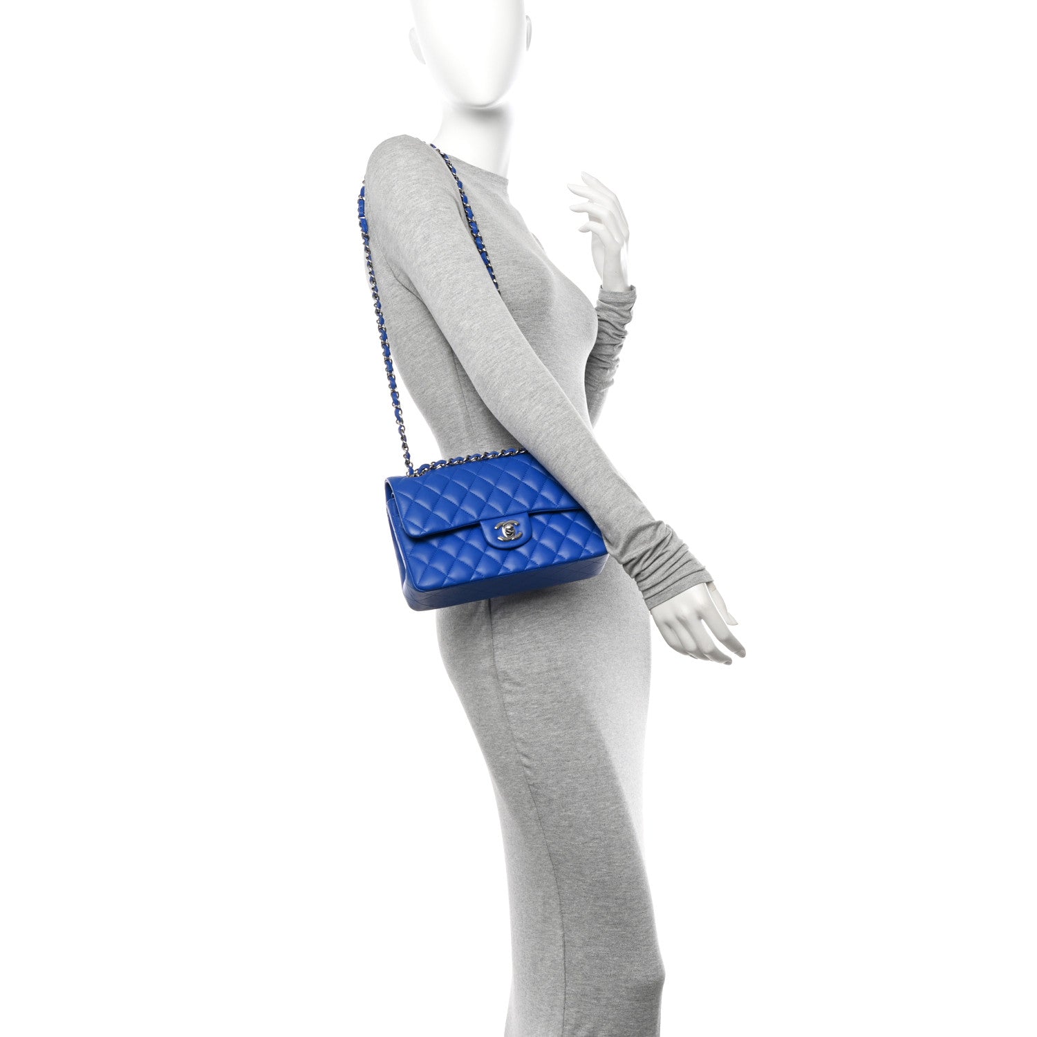 Chanel Lambskin Quilted Small Double Flap Blue 2 of 14