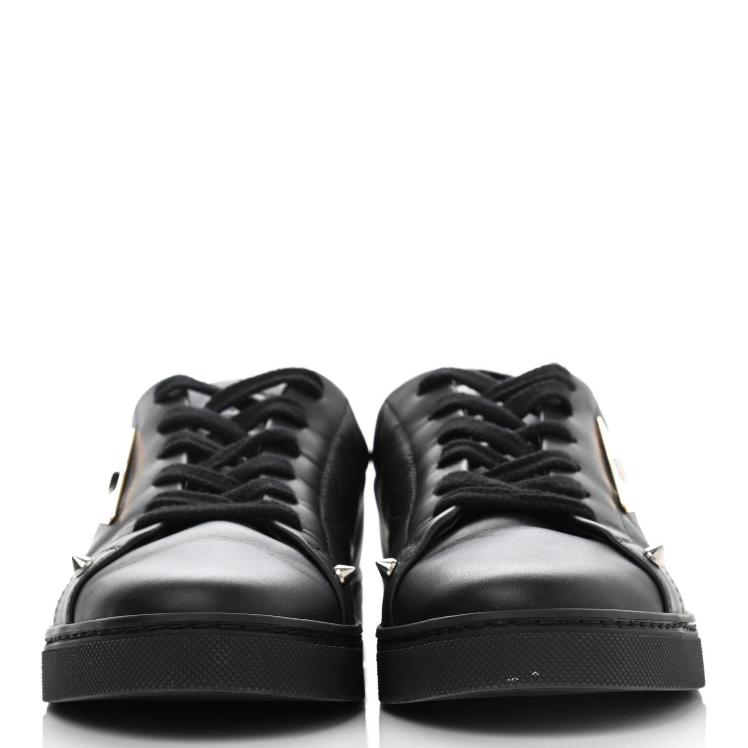 Fendi Calfskin Monster Bag Bug Low Top Sneakers 37.5 Black 2 of 10