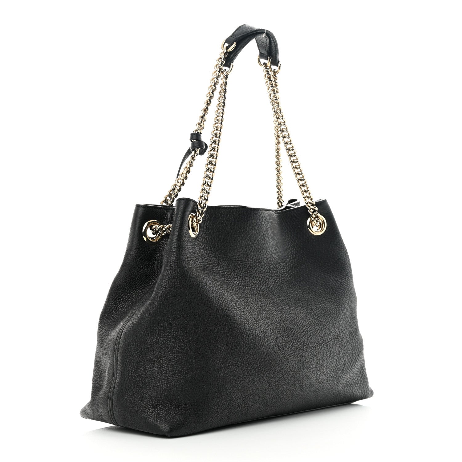 Gucci Pebbled Calfskin Medium Soho Chain Shoulder Bag Black 3 of 11