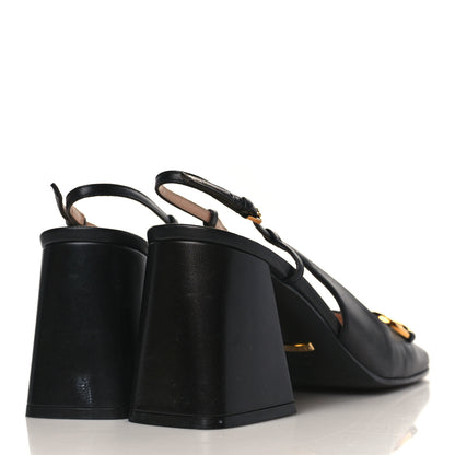Gucci Malaga Kid Horsebit 75mm Slingback Pumps 40 Black 4 of 9