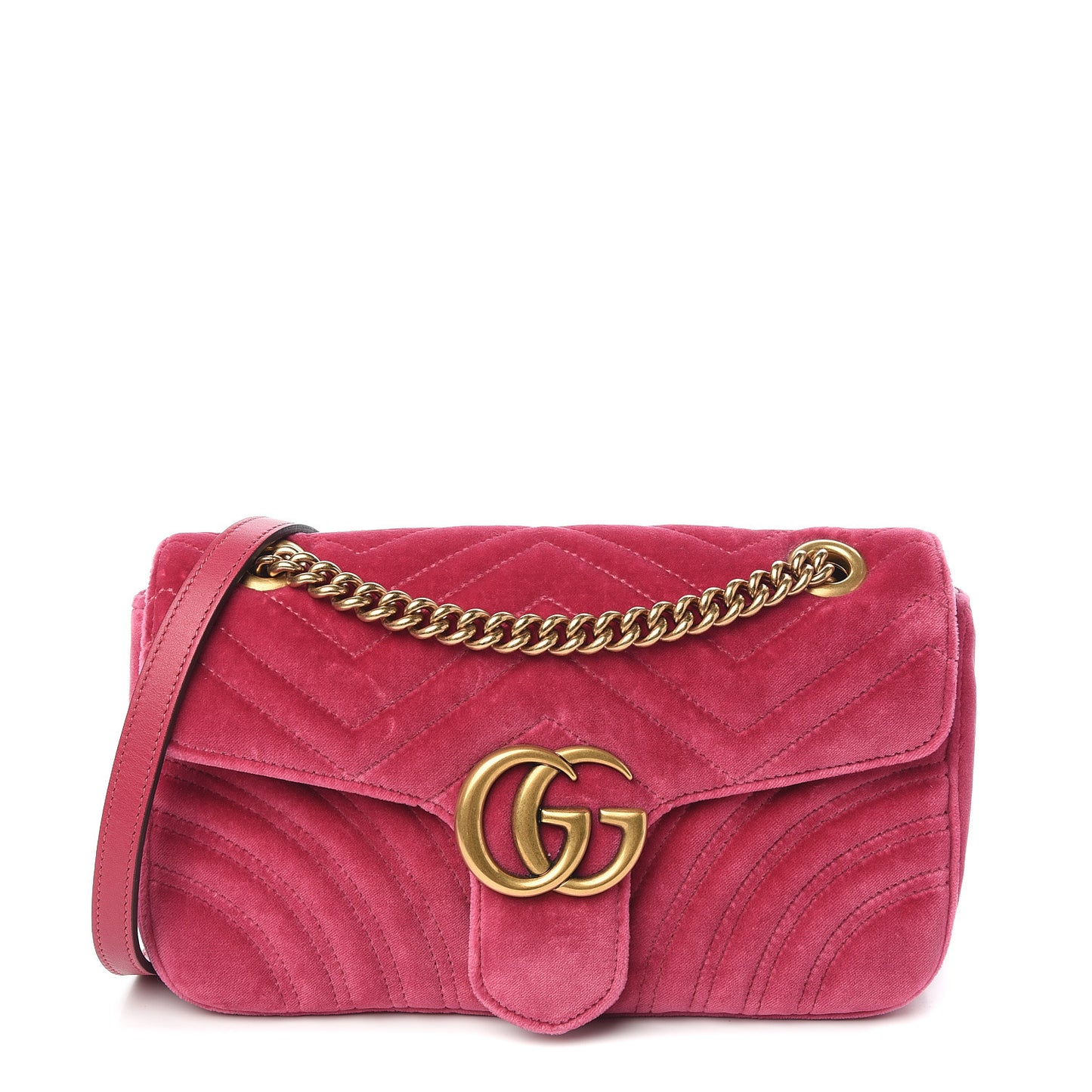 Velvet Matelasse Small GG Marmont Shoulder Bag Light Raspberry Rose