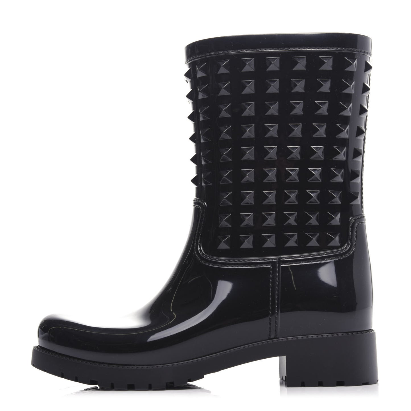 Rubber Rockstud Short Rainboots 40 Black