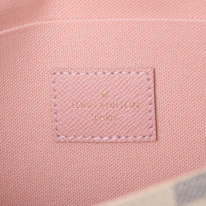 Louis Vuitton Damier Azur Pochette Felicie Chain Wallet Rose Ballerine 10 of 12