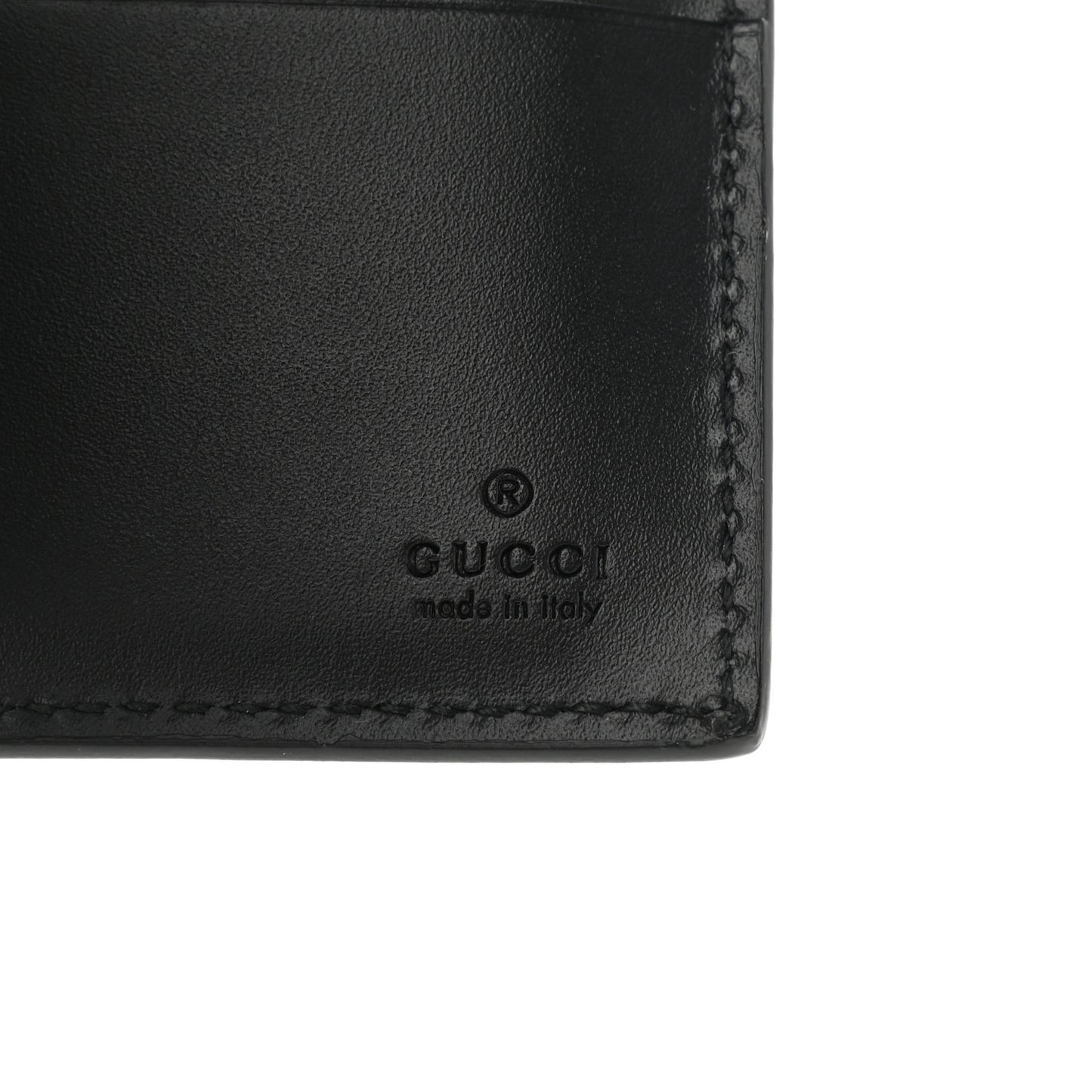 GG Supreme Monogram Selleria Calfskin Kingsnake Bi-Fold Wallet Black Multicolor