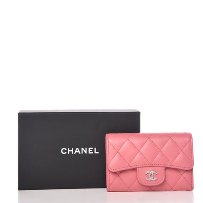 Chanel Lambskin Quilted Flap Card Holder Pink 12 of 12