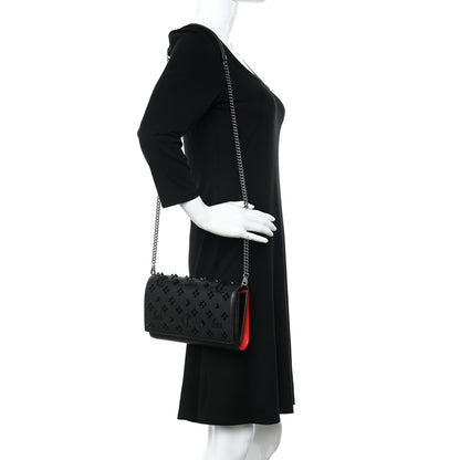 Christian Louboutin Calfskin Spikes Loubinthesky Paloma Clutch Black 2 of 9