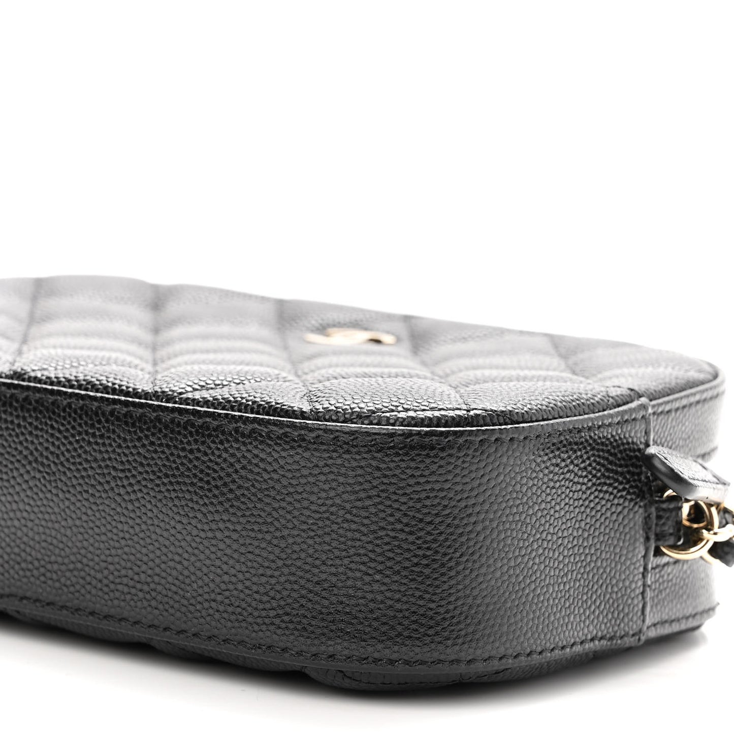 Caviar Quilted Vanity With Chain Black