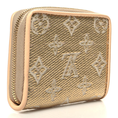 Louis Vuitton Lurex Jacquard Monogram Zippy Coin Purse Beige 3 of 8