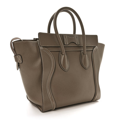 Celine Drummed Calfskin Mini Luggage Souris 3 of 10