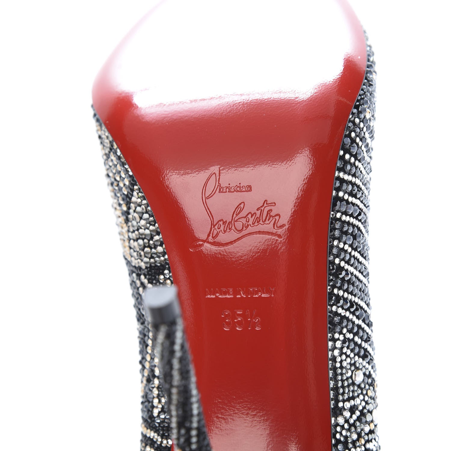 Christian Louboutin Suede Strass Eloise 100 Pumps 35.5 Black 7 of 8