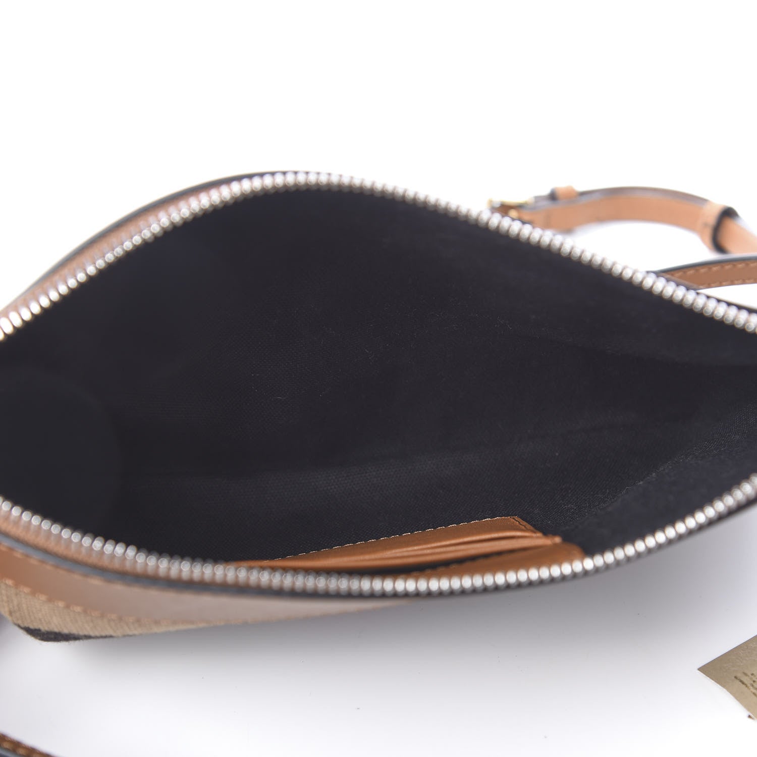 Burberry Mega Check Peyton Crossbody Clutch Bag Saddle Brown 5 of 11
