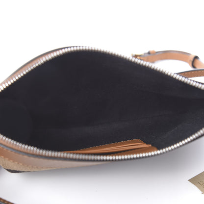 Burberry Mega Check Peyton Crossbody Clutch Bag Saddle Brown 5 of 11