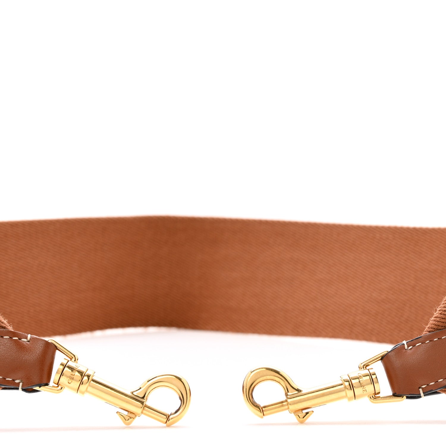 Celine Jacquard Wool Logo Long Strap Tan White 3 of 7