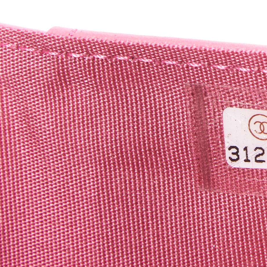 Goatskin Quilted Small Chanel 19 Flap Wallet Pink