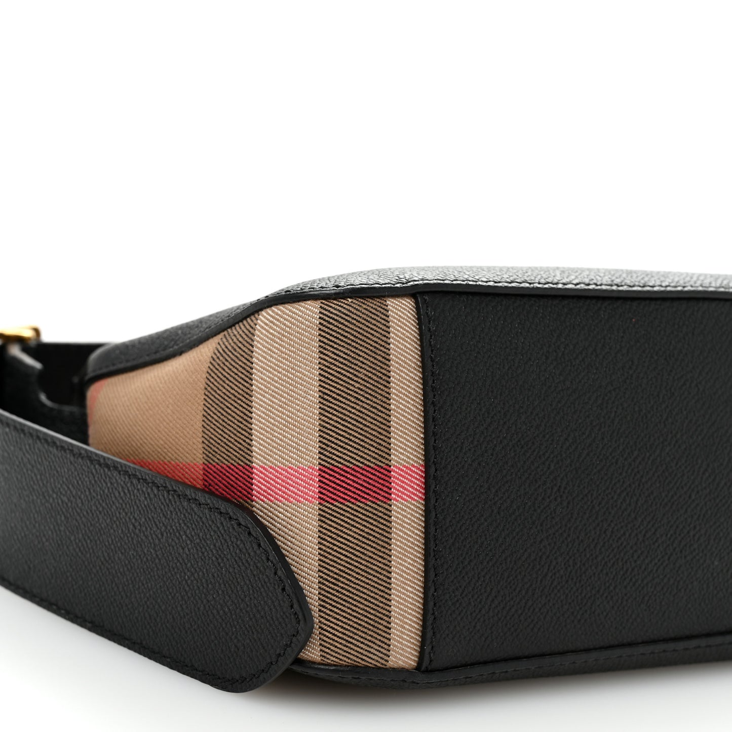 Soft Grain Calfskin House Check Small Helmsley Crossbody Black