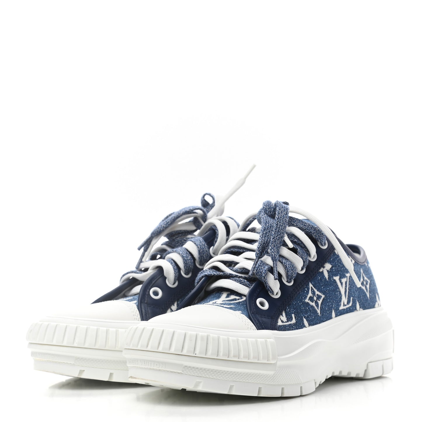 Denim Monogram Squad Sneakers 37 Marine