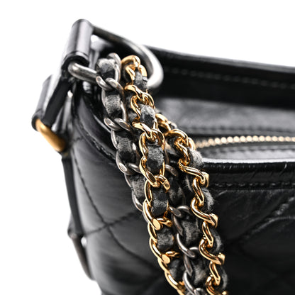Chanel Aged Calfskin Quilted Small Gabrielle Hobo Black 10 of 12
