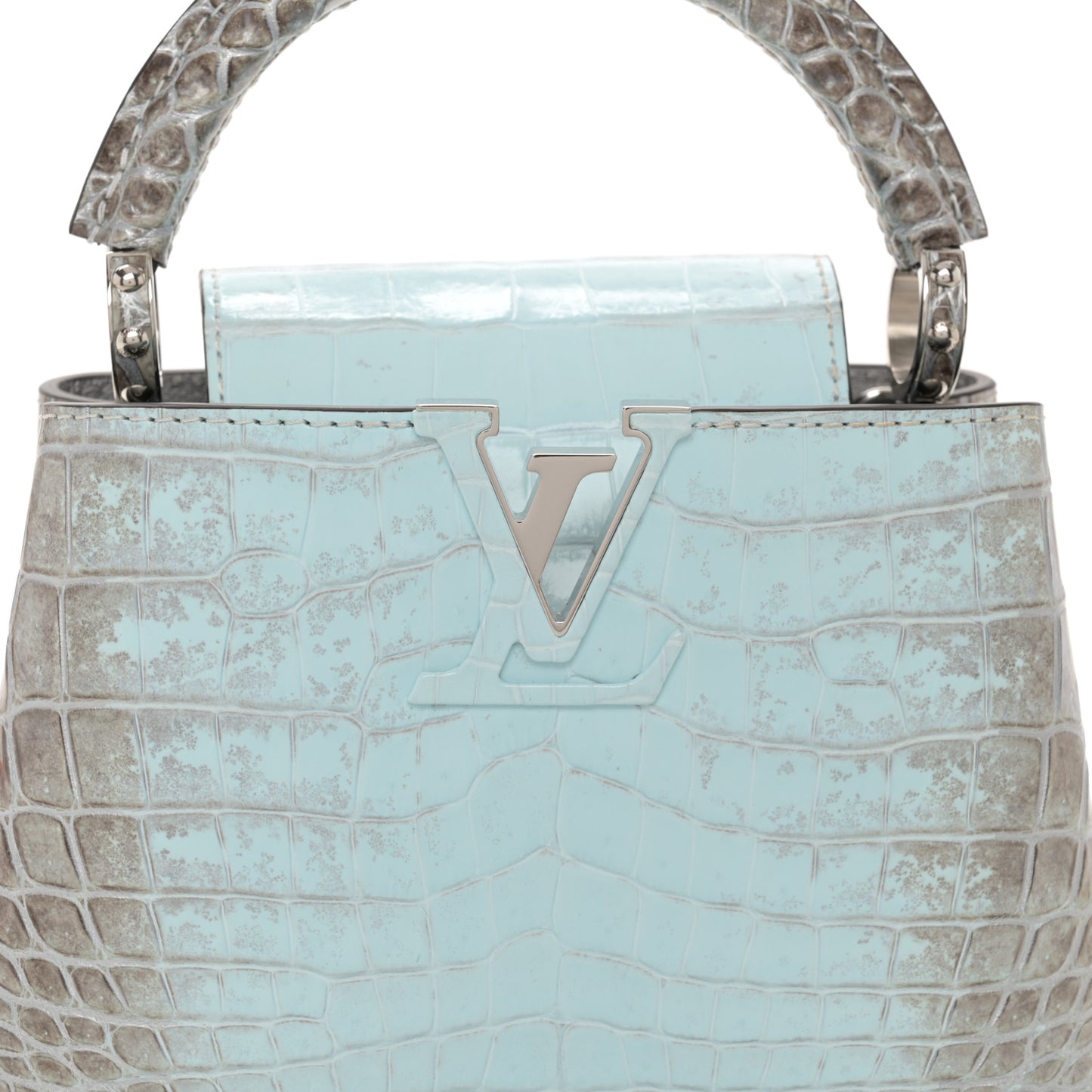 Crocodile Mini Capucines Blue Celeste