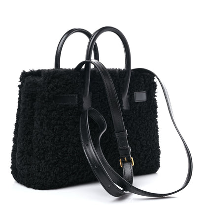 Saint Laurent Shearling Nano Sac De Jour Black 2 of 8