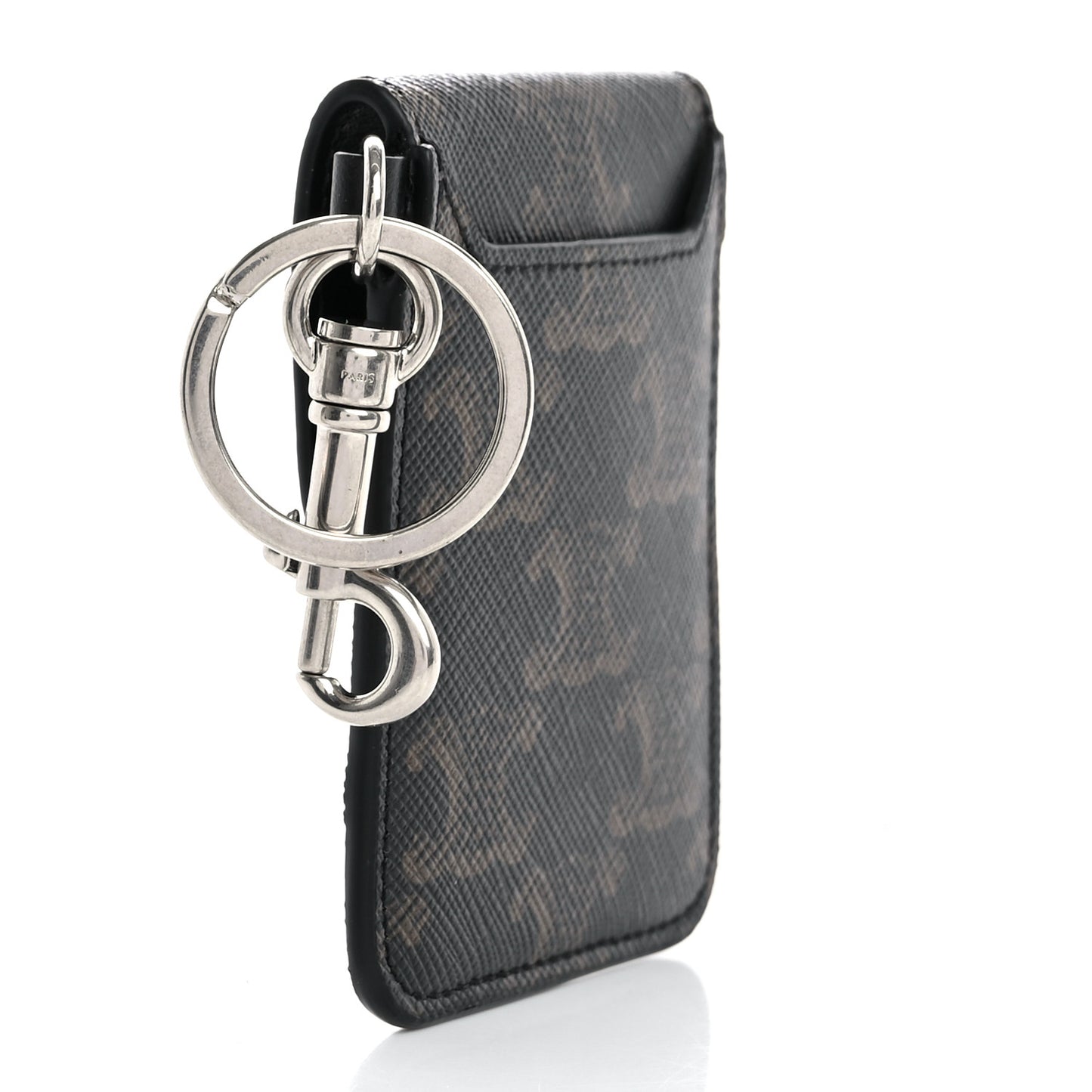 Triomphe Canvas Keyring Flat Card Holder Black