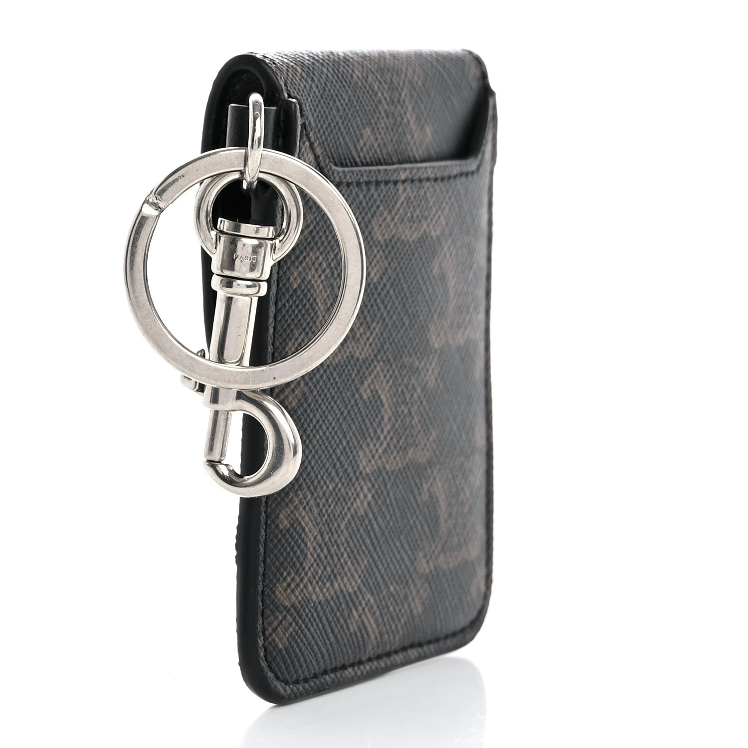 Celine Triomphe Canvas Keyring Flat Card Holder Black 3 of 7