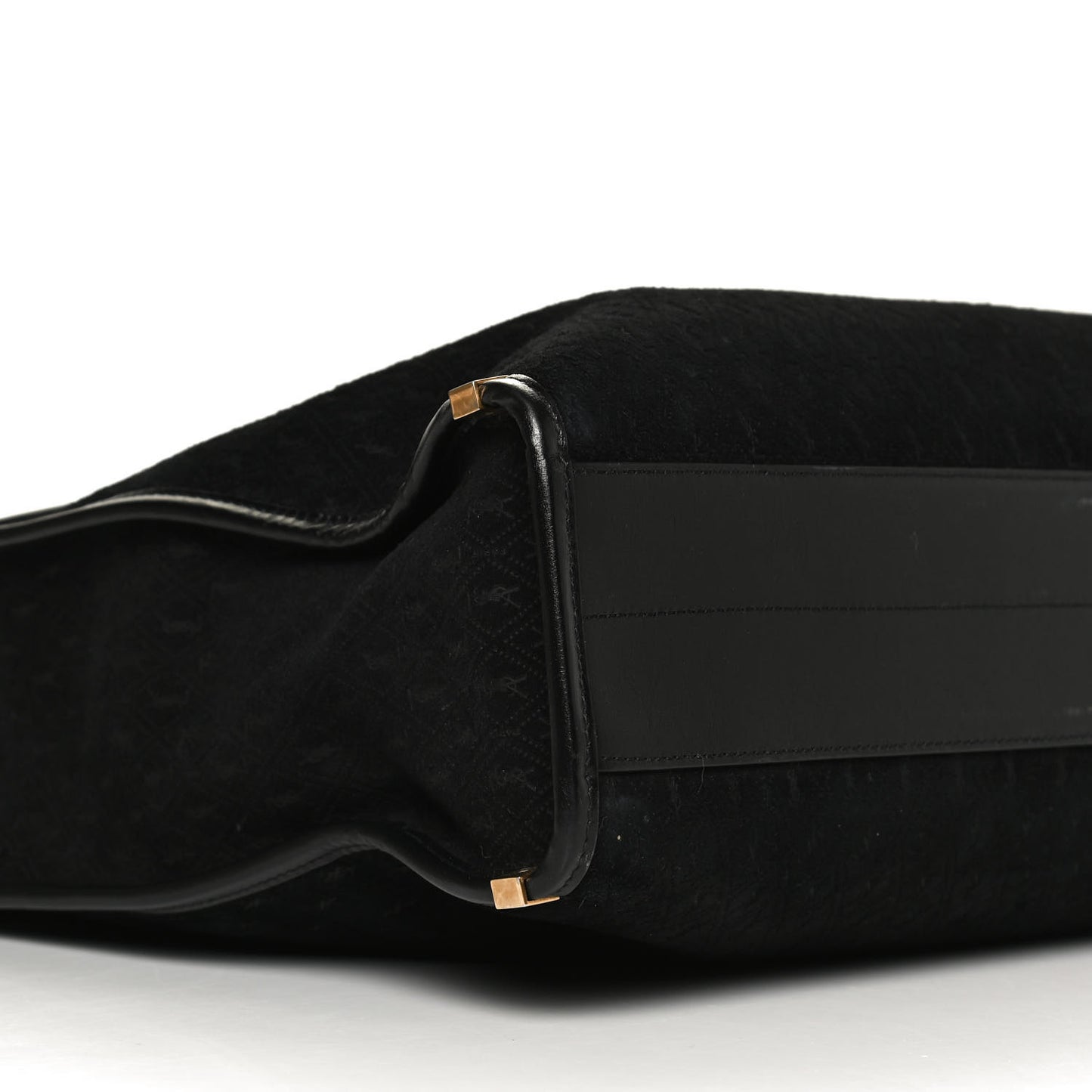 Suede All-Over Monogram Convertible Tote Black