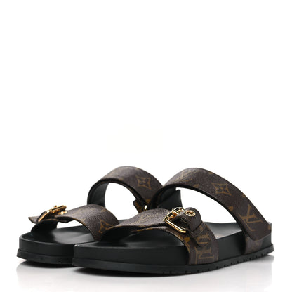 Louis Vuitton Monogram Bom Dia Mule Sandals 40 Black 3 of 9