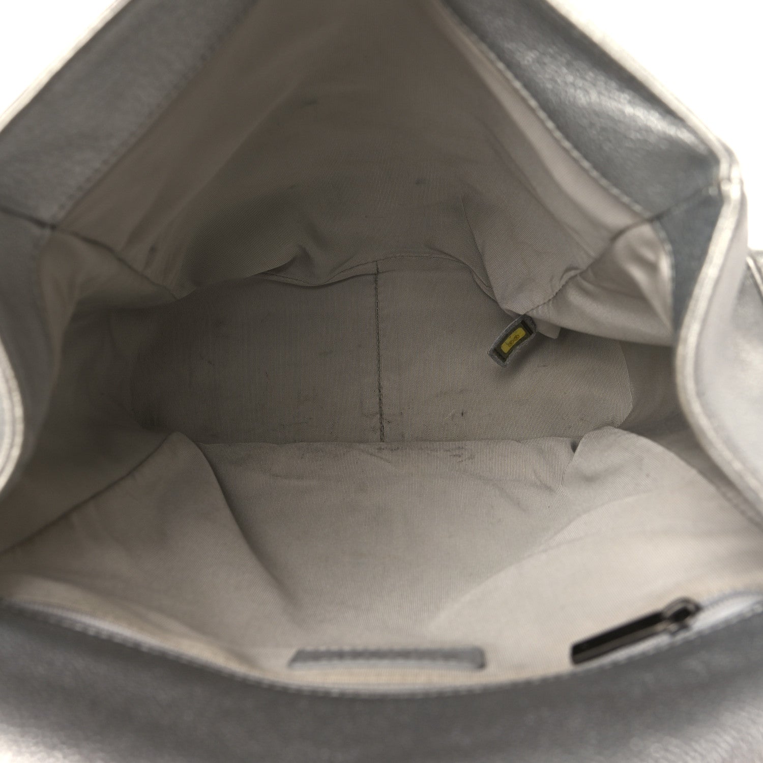 Chanel Metallic Grained Calfskin Quilted Large Casual Rock Backpack Silver 4 of 8