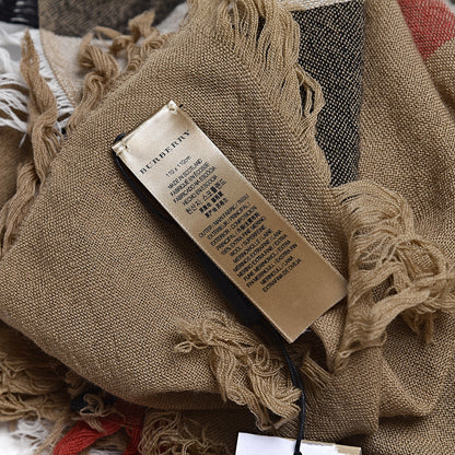 Burberry Merino Wool House Check Square Scarf Brown 3 of 4