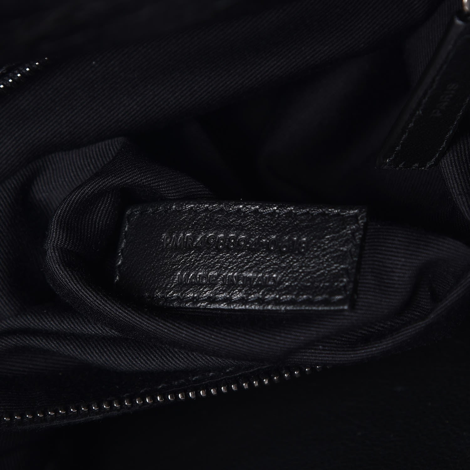 Saint Laurent Crinkled Calfskin Matelasse Monogram Medium Niki Chain Satchel Black 7 of 7
