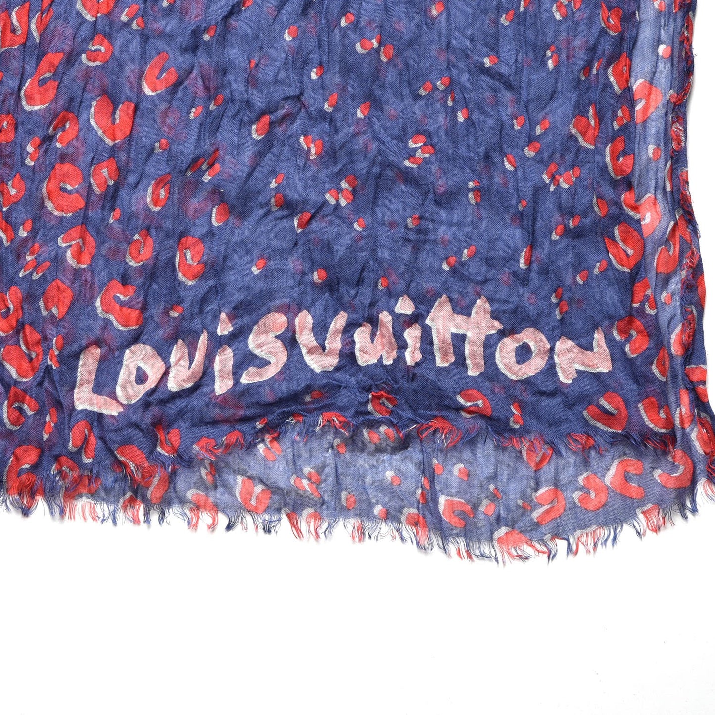 Cashmere Silk Sprouse Leopard Confetti Stole Denim