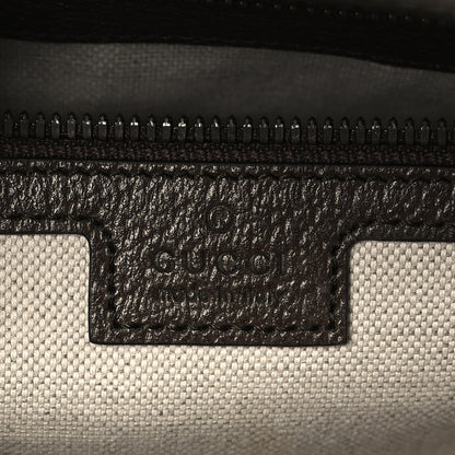 Gucci GG Supreme Monogram Textured Dollar Calfskin Web Medium Ophidia Top Handle Duffle Bag Beige Ebony New Acero 6 of 11