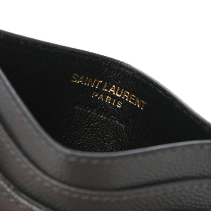 Saint Laurent Grain De Poudre Matelasse Chevron Monogram Credit Card Case Storm 5 of 8