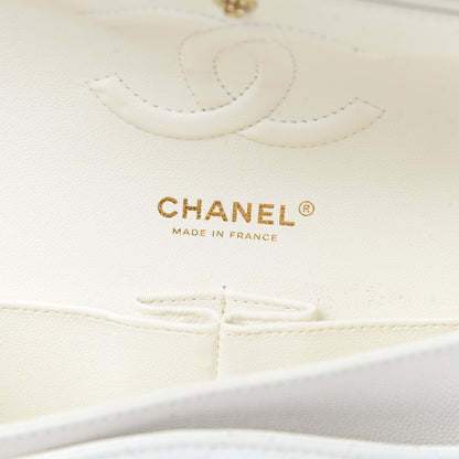 Chanel Caviar Quilted Medium Double Flap White 6 of 14