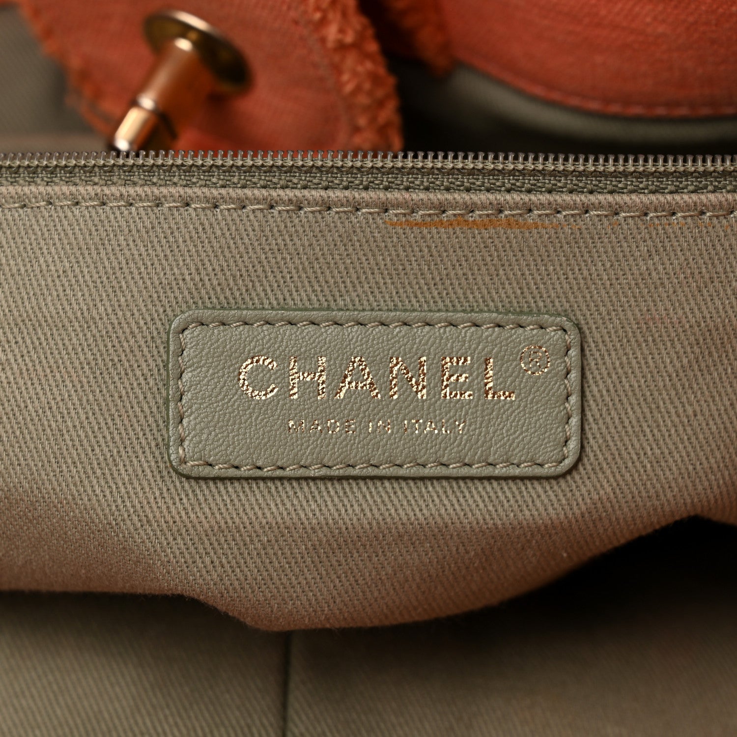 Chanel Canvas Chevron Cuba Patchwork Shopper Tote Orange 6 of 12