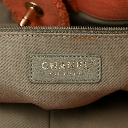 Chanel Canvas Chevron Cuba Patchwork Shopper Tote Orange 6 of 12