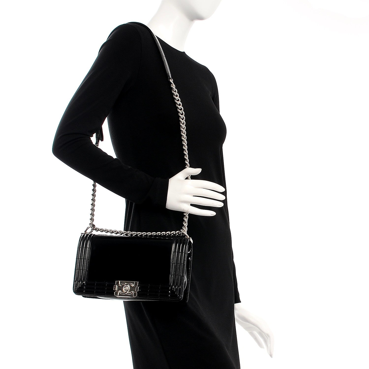 Chanel Glazed Calfskin Medium Boy Flap Black 2 of 13