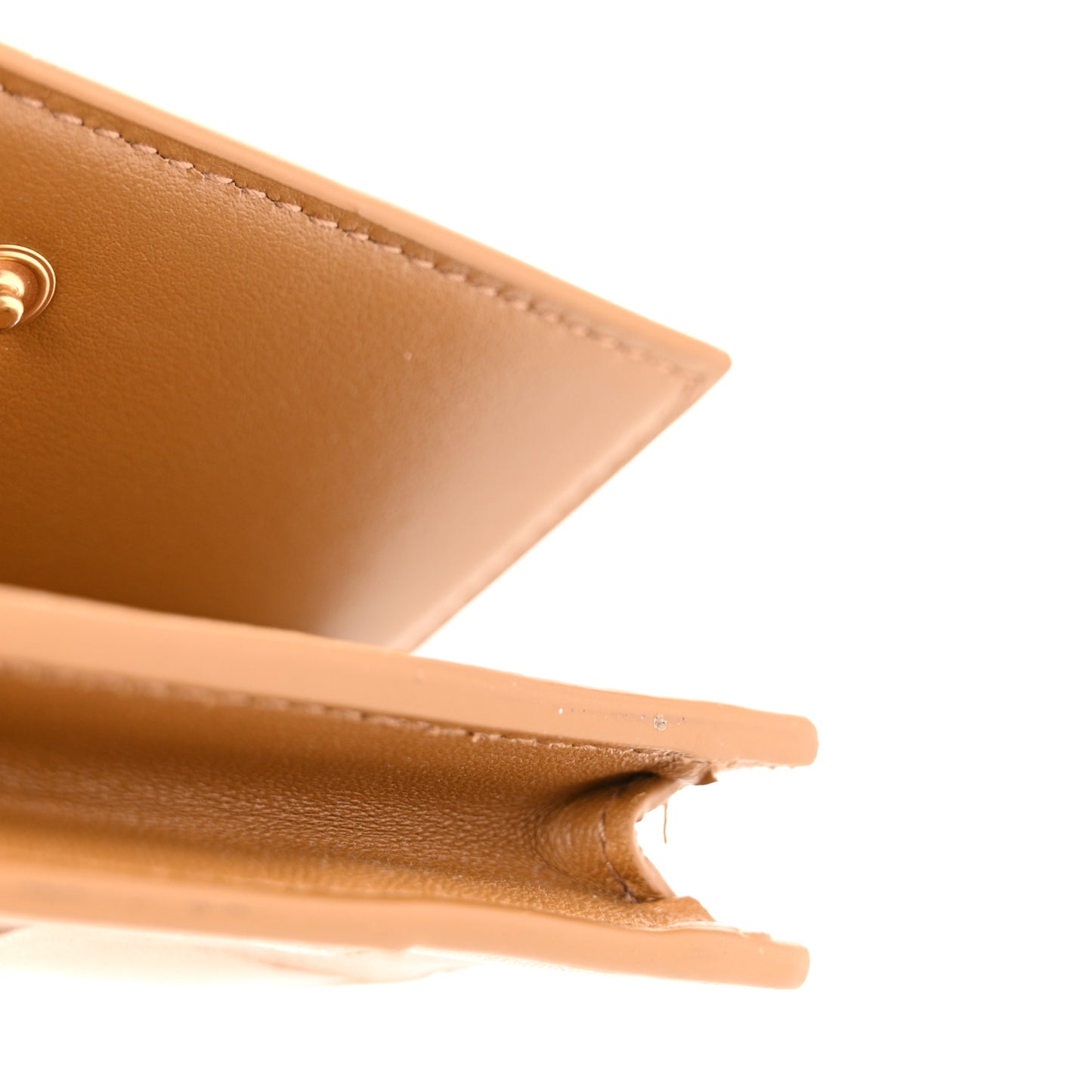 Nappa Maxi Intrecciato Card Holder Wallet Caramel