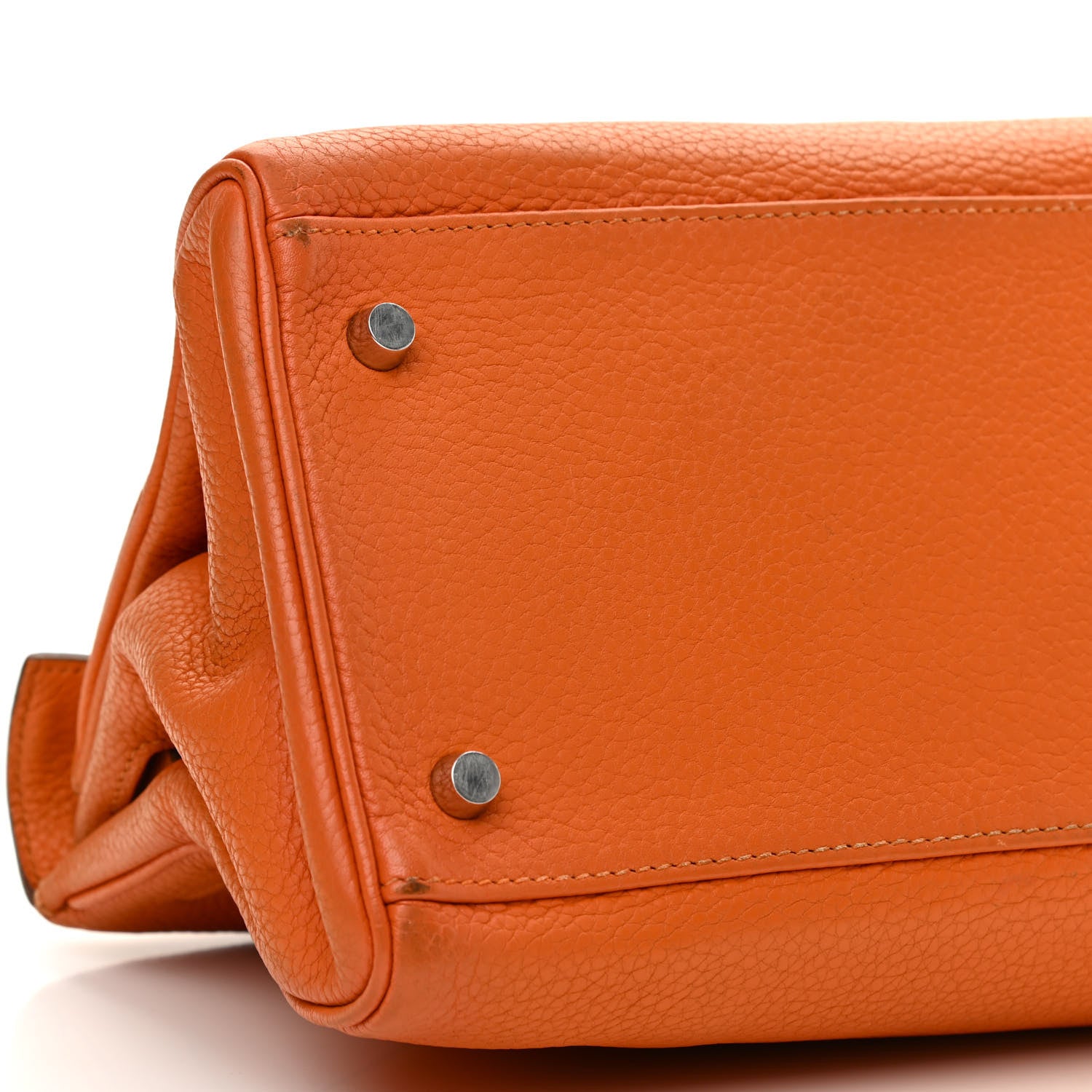 Hermes Taurillon Clemence Shoulder Kelly 40 Orange 8 of 13