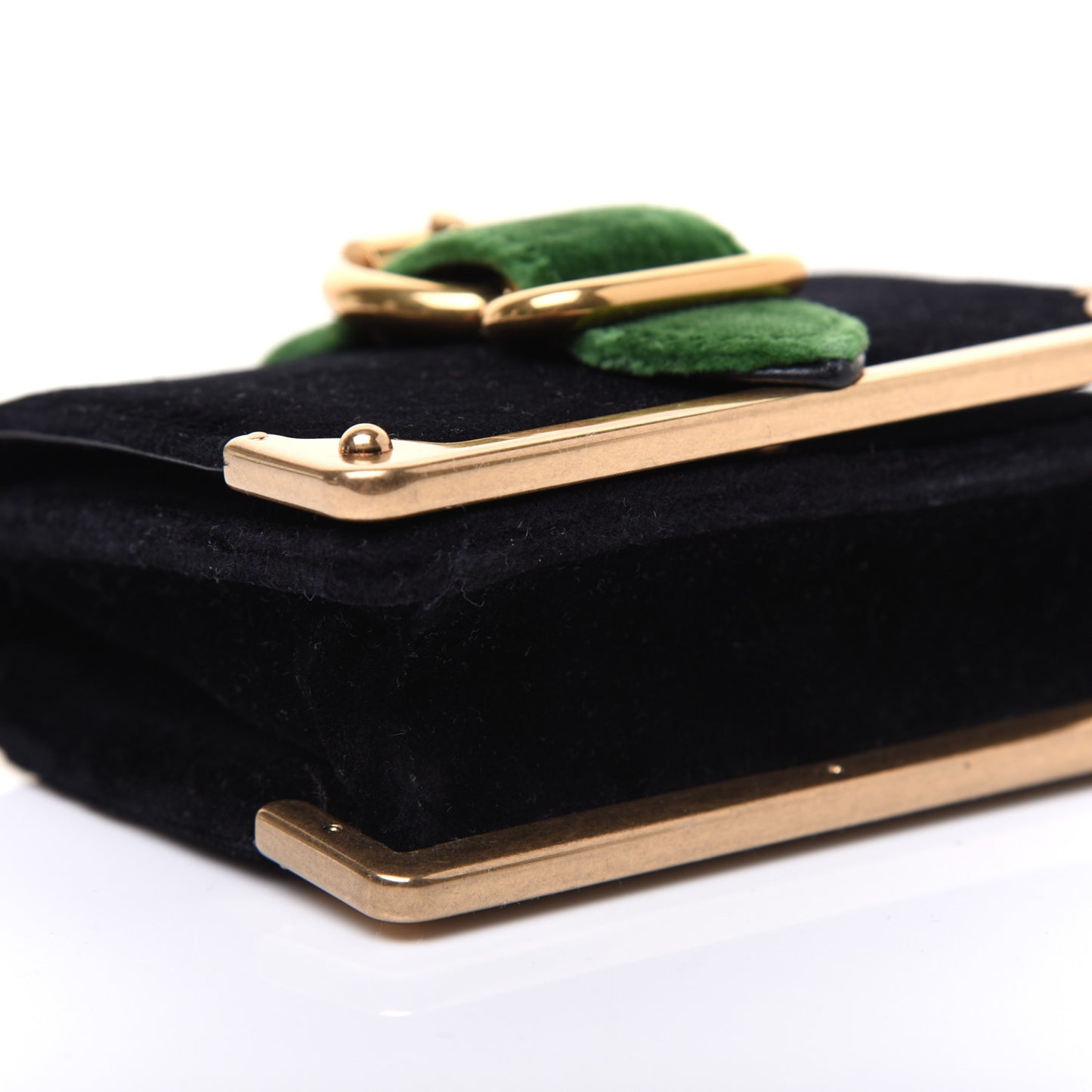 Velvet City Calfskin Micro Cahier Bag Black Alloro