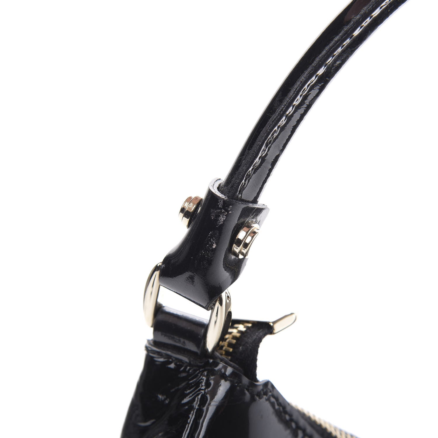 Gucci Patent Large D Gold Ring Hobo Black 13 of 13