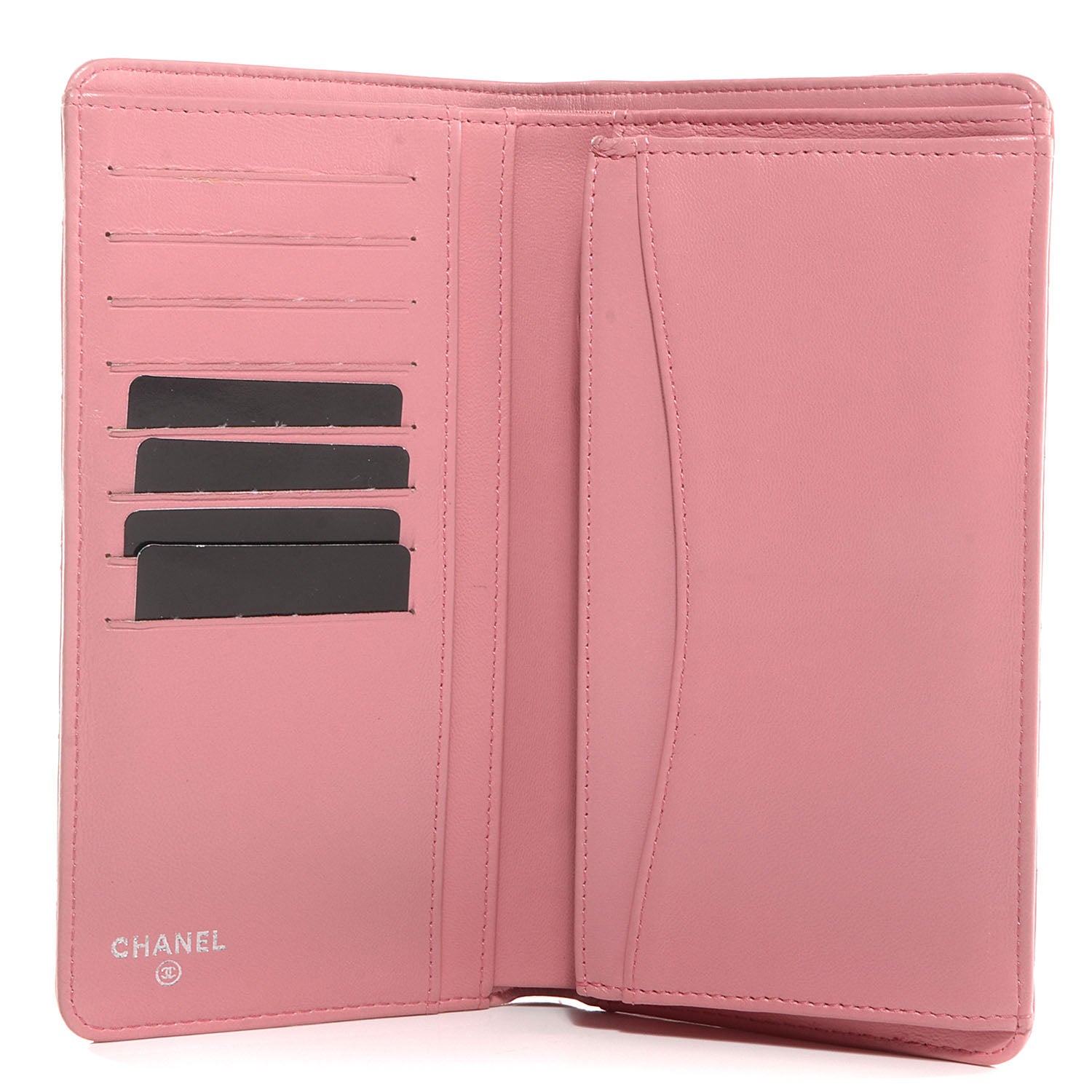 Chanel Lambskin Quilted Yen Wallet Pink 6 of 9