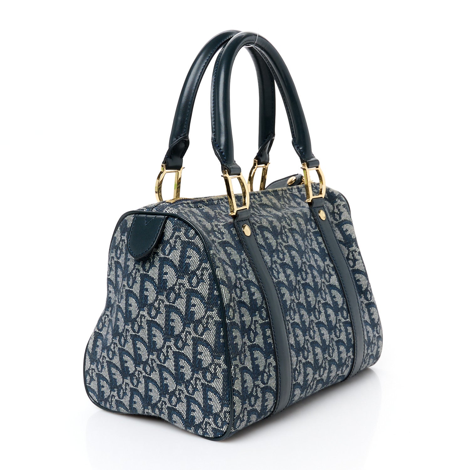 Christian Dior Monogram Boston Navy Blue 3 of 10