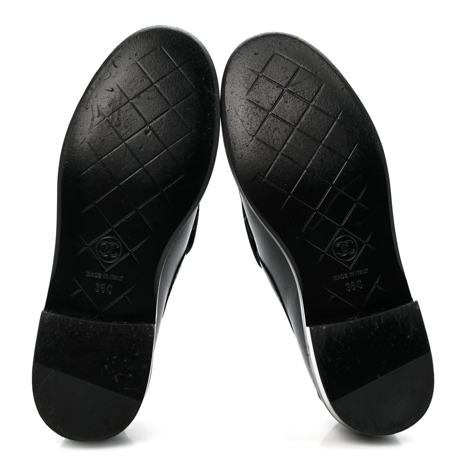 Chanel Lambskin Quilted CC Turnlock Loafers 36 Black 1840704