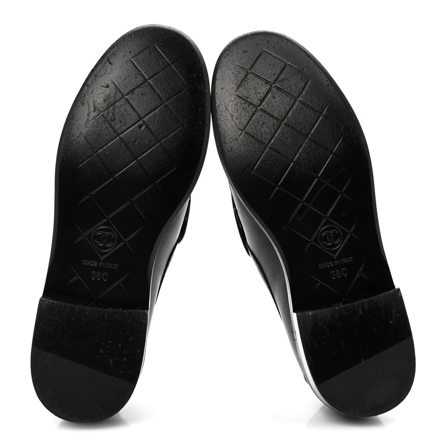 Lambskin Quilted CC Turnlock Loafers 36 Black