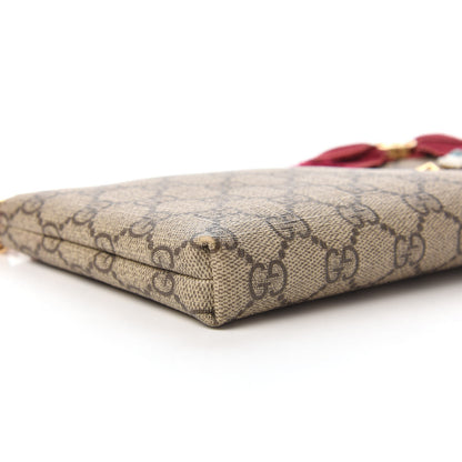 Gucci GG Supreme Monogram Face Embroidered Wrist Wallet Pink 6 of 11