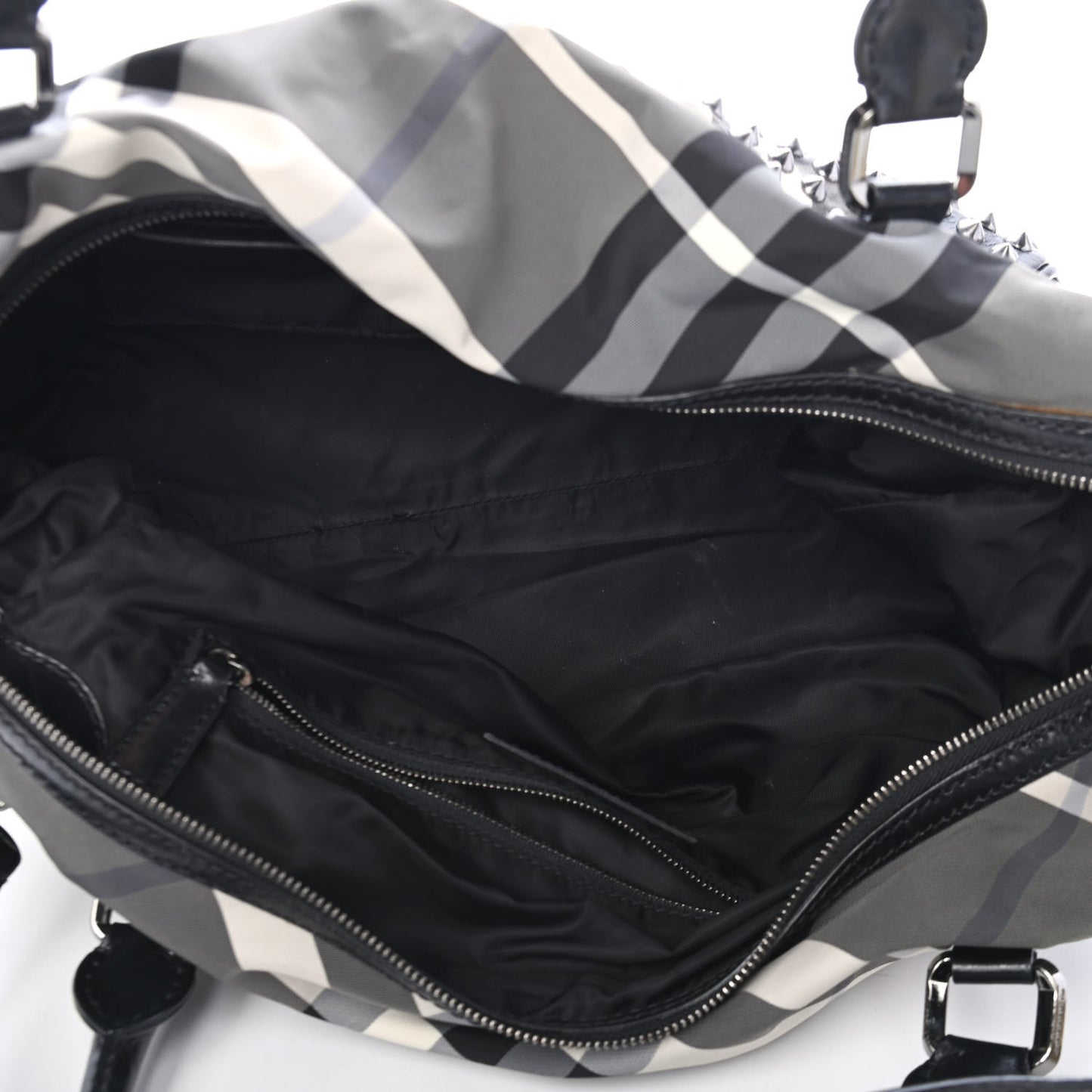 Nylon Beat Check Studded Medium Edenham Satchel Black