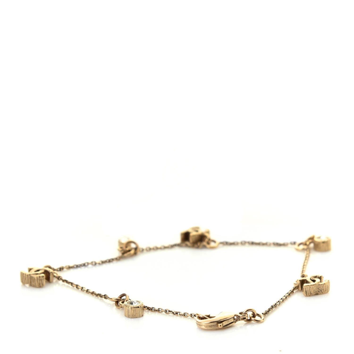 Chanel Crystal Charm CC Bracelet Gold 2 of 4