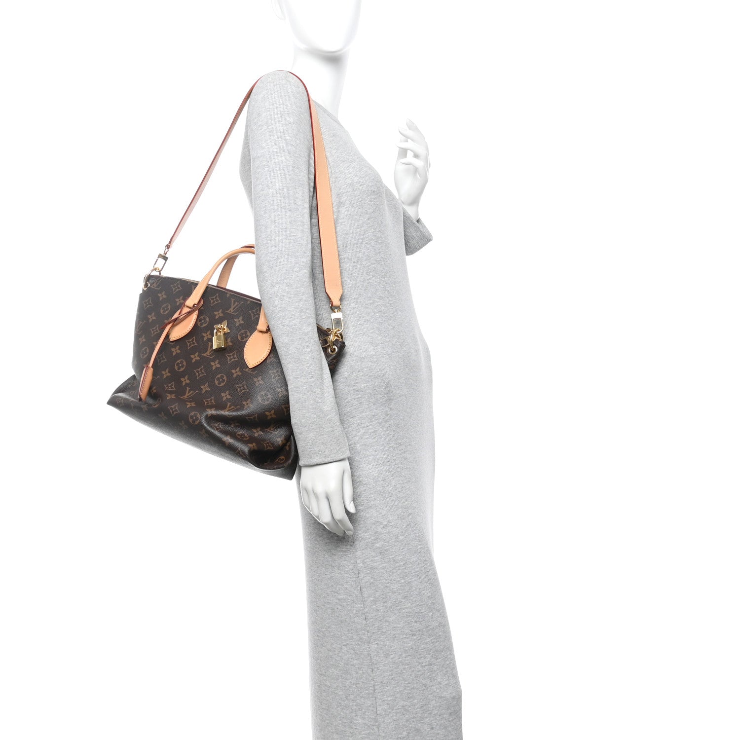 Louis Vuitton Monogram Flower Zipped Tote MM Beige 2 of 10